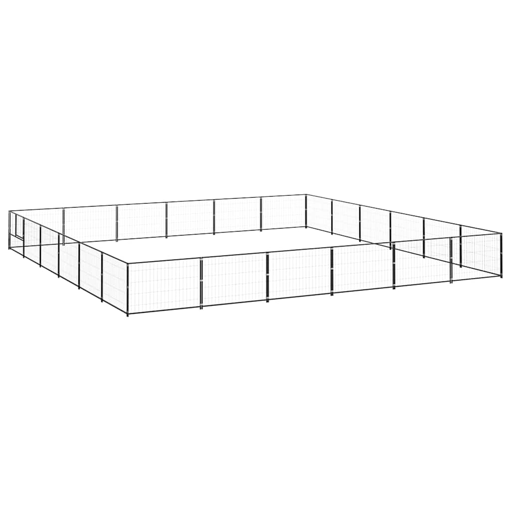 Kavez za pse crni 36 m² čelični