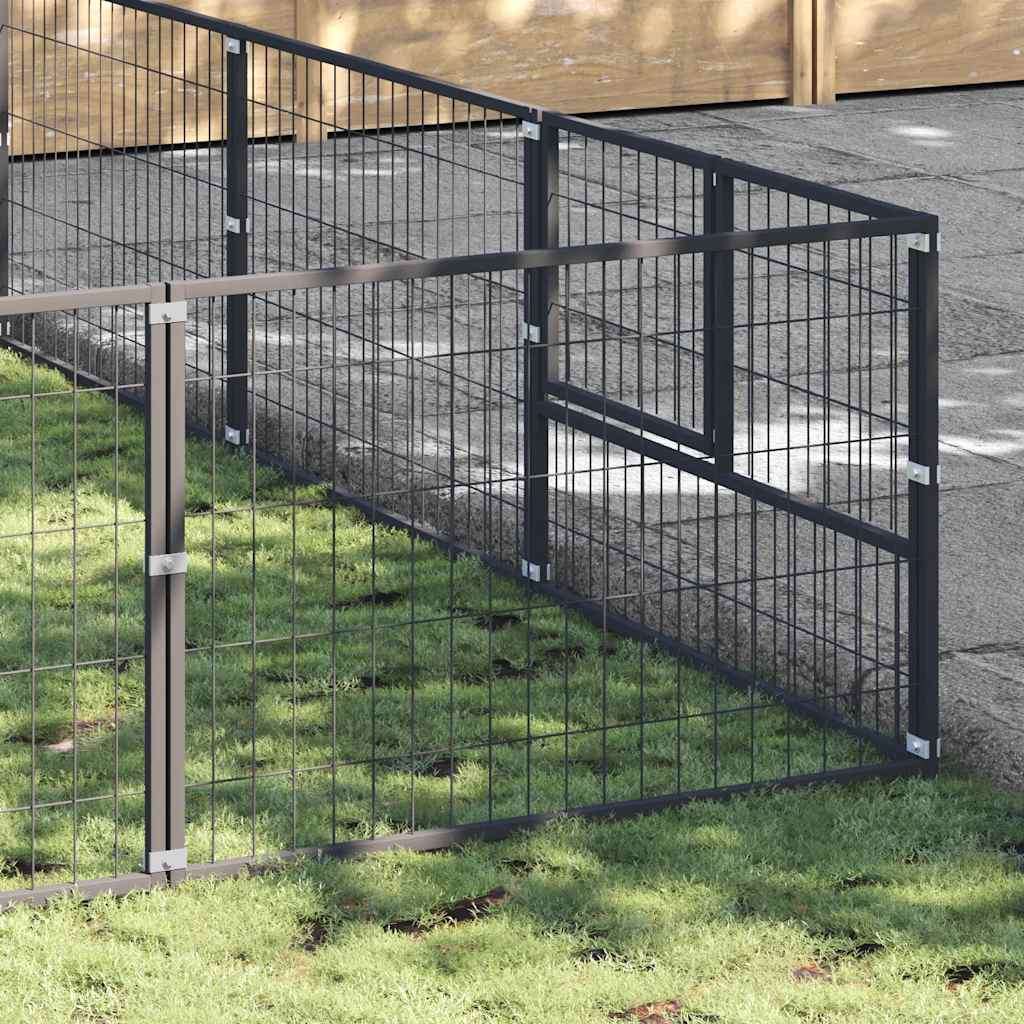Kavez za pse crni 42 m² čelični