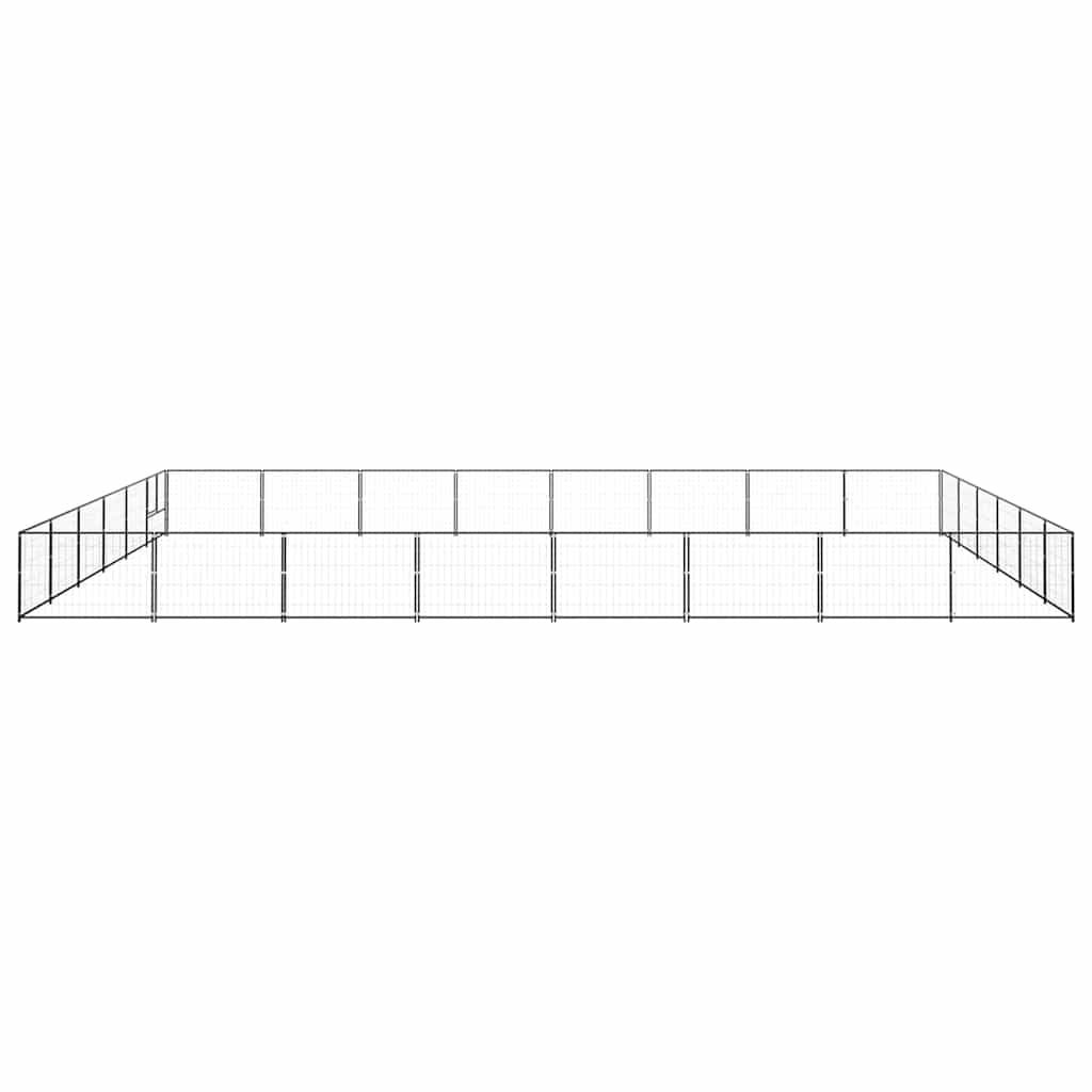 Kavez za pse crni 48 m² čelični