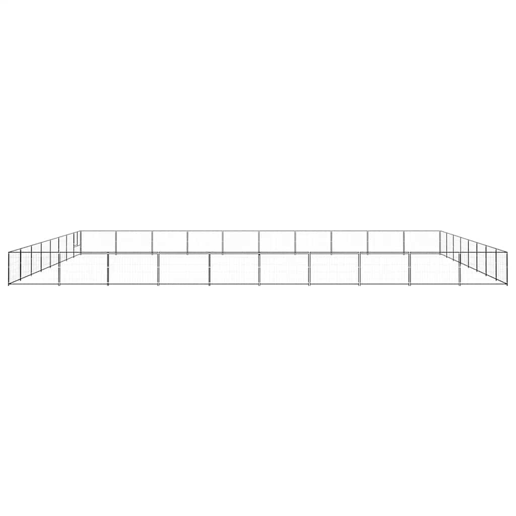 Kavez za pse crni 80 m² čelični