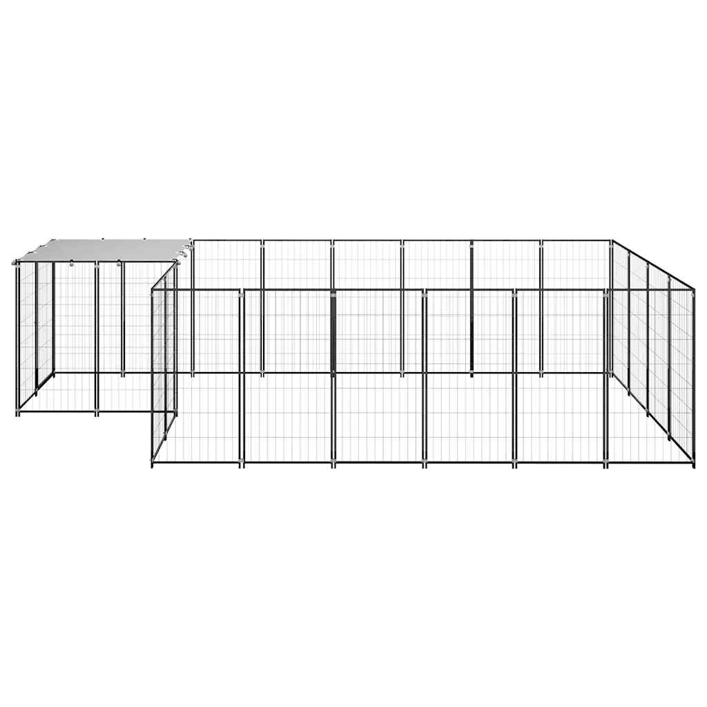 Kavez za pse crni 8,47 m² čelični