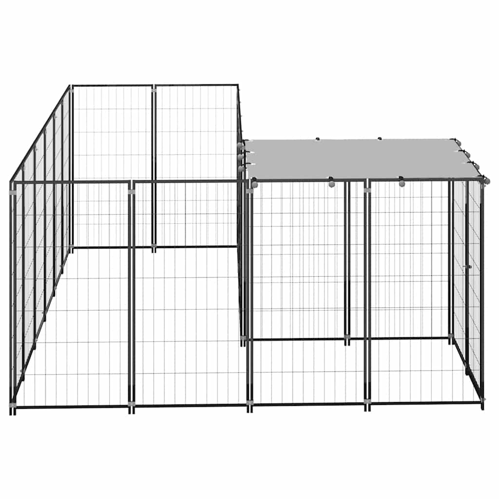 Kavez za pse crni 4,84 m² čelični