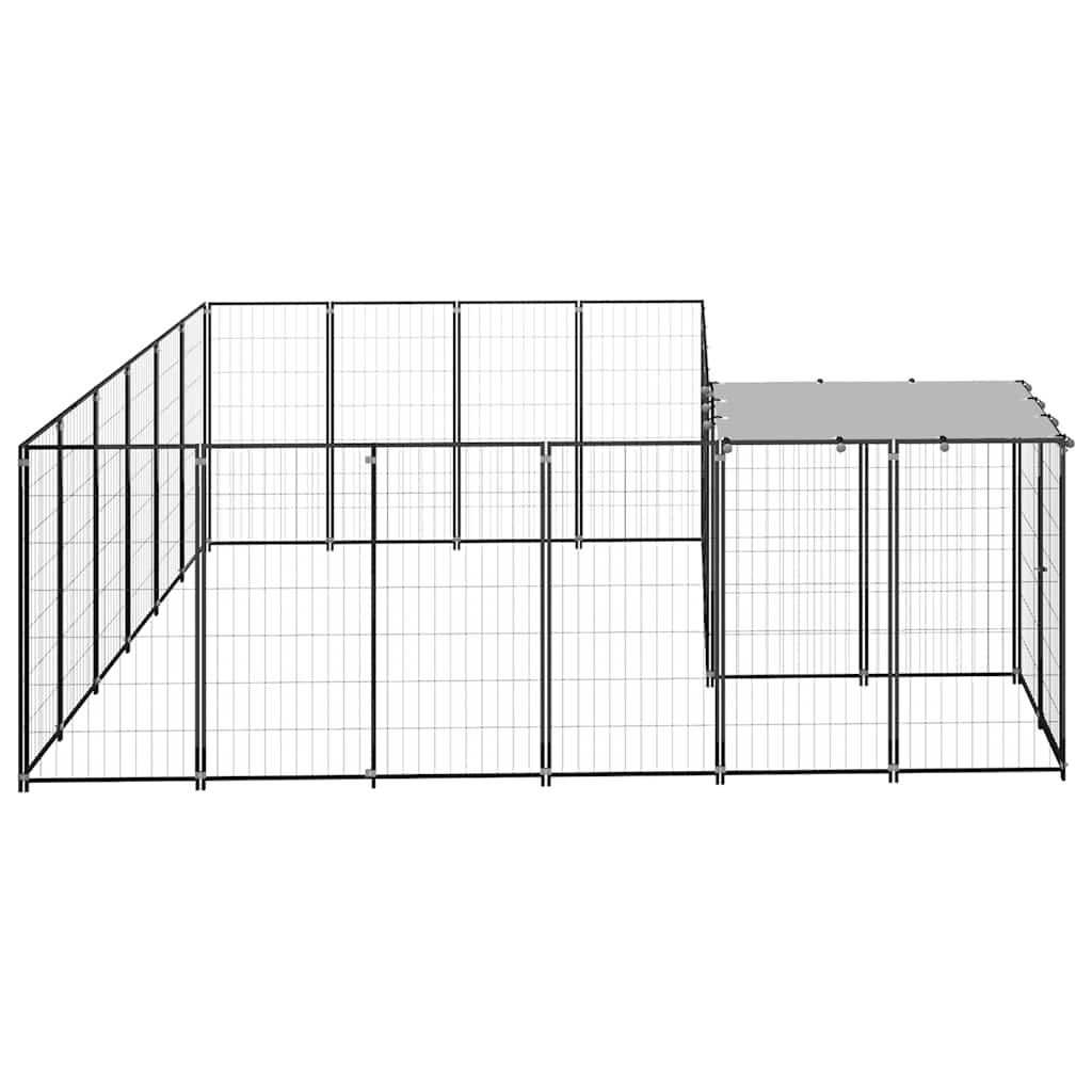Kavez za pse crni 8,47 m² čelični