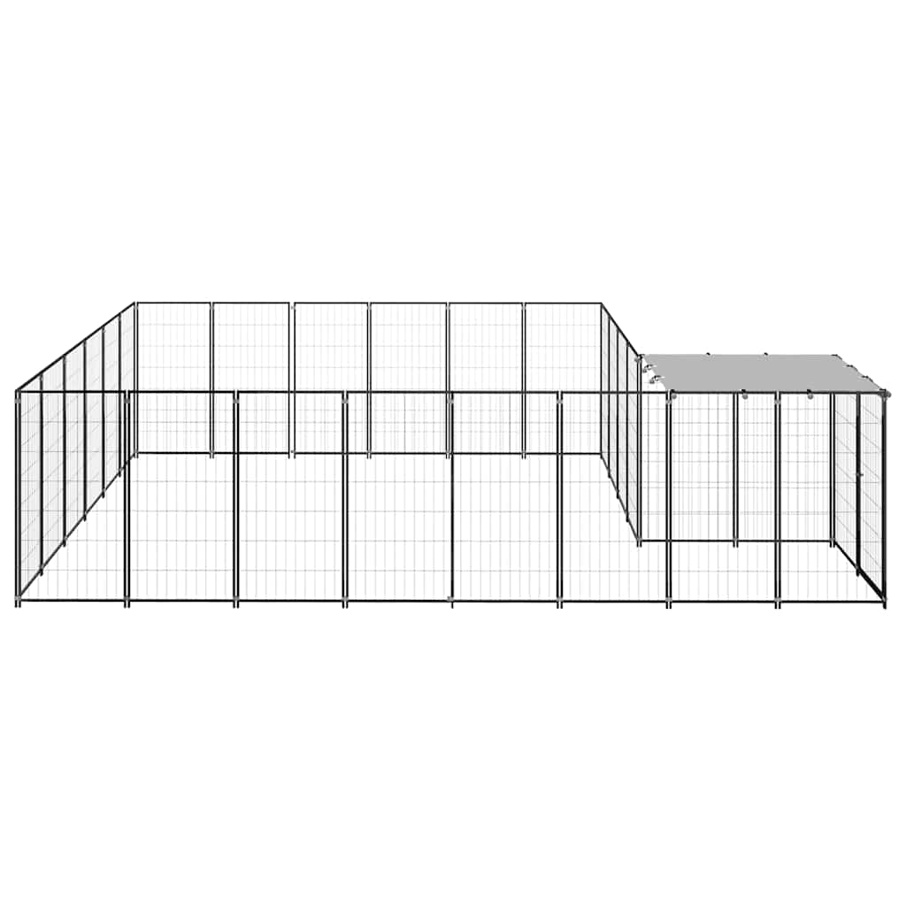 Kavez za pse crni 12,1 m² čelični