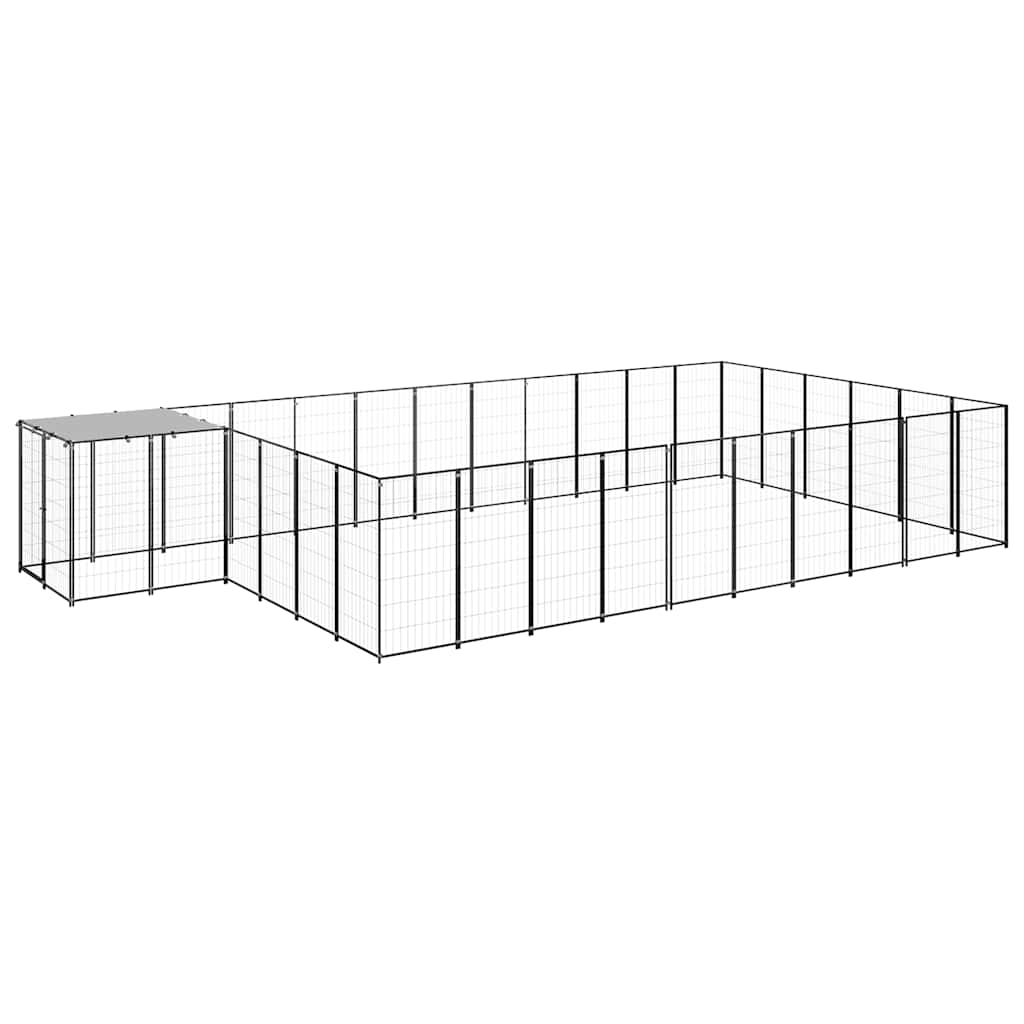 Kavez za pse crni 19,36 m² čelični