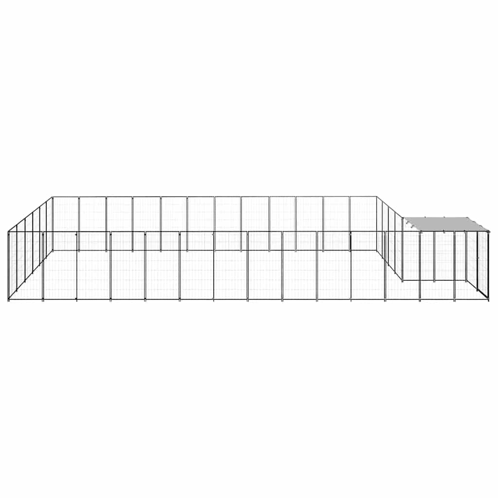 Kavez za pse crni 26,62 m² čelični