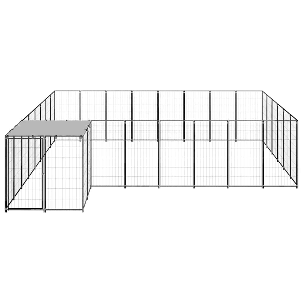 Kavez za pse crni 15,73 m² čelični