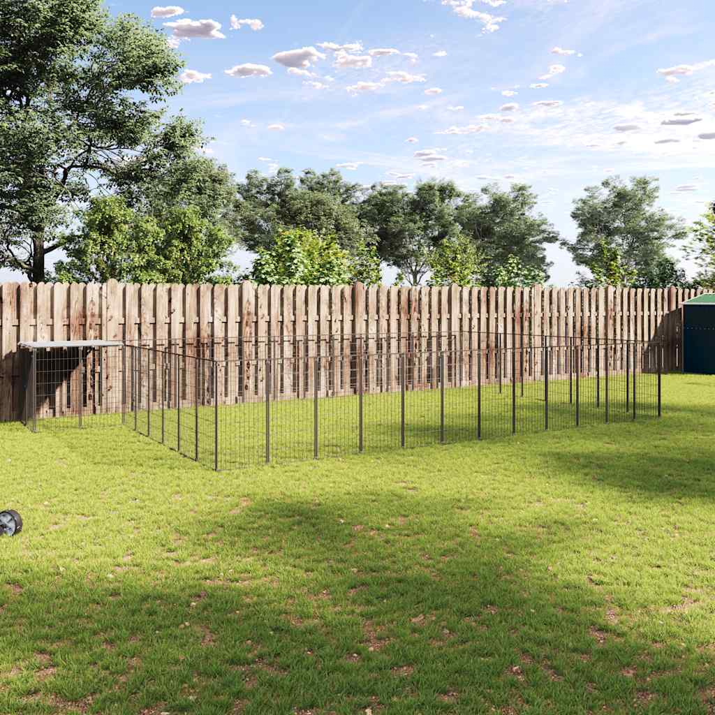 Kavez za pse crni 30,25 m² čelični