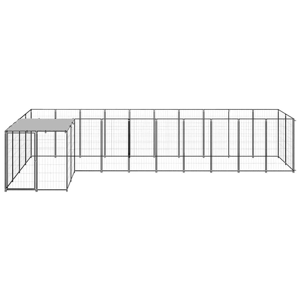 Kavez za pse crni 7,26 m² čelični