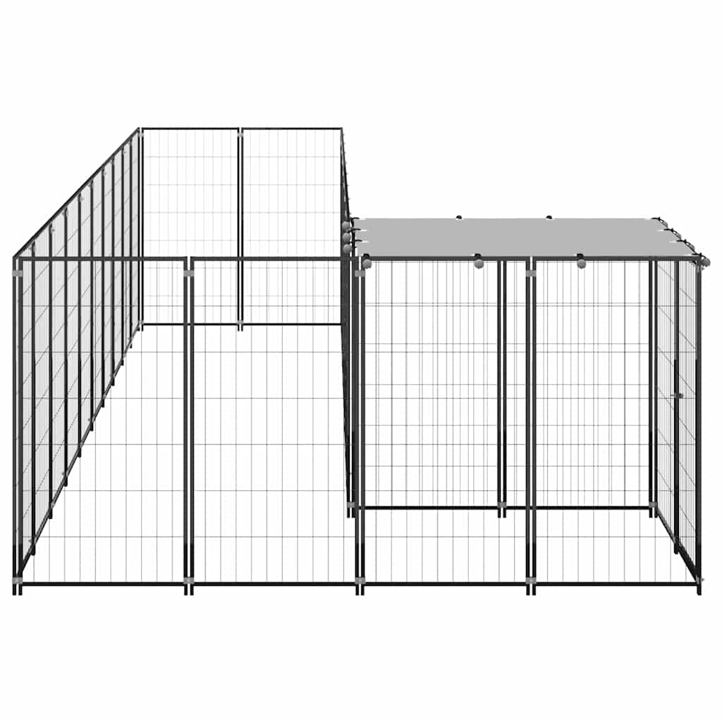 Kavez za pse crni 7,26 m² čelični