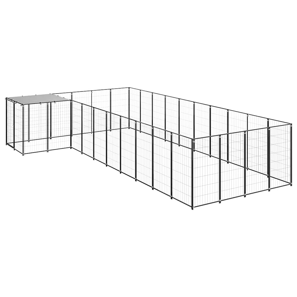 Kavez za pse crni 13,31 m² čelični