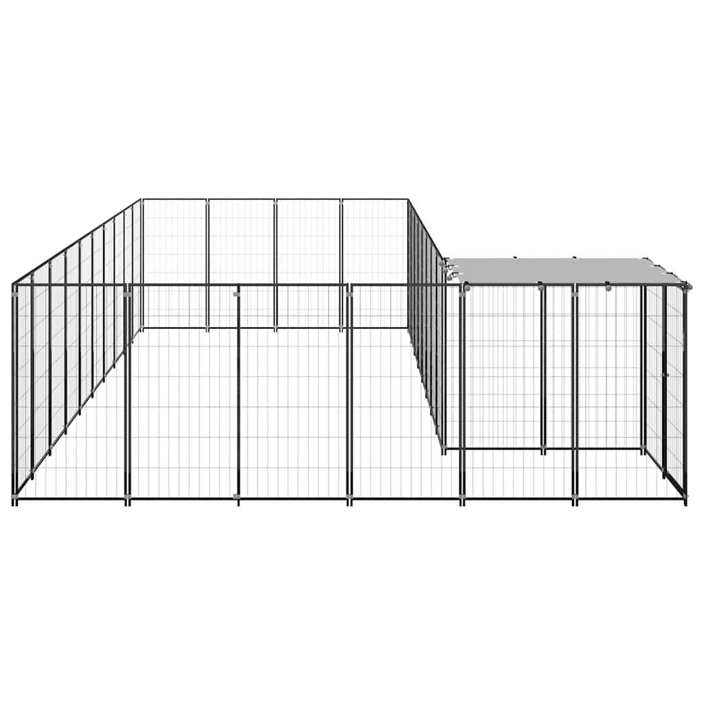 Kavez za pse crni 13,31 m² čelični