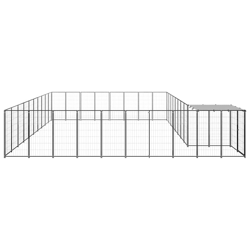 Kavez za pse crni 25,41 m² čelični