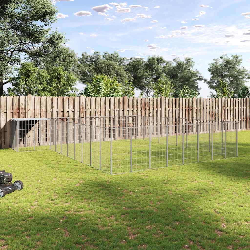Kavez za pse srebrni 25,41 m² čelični