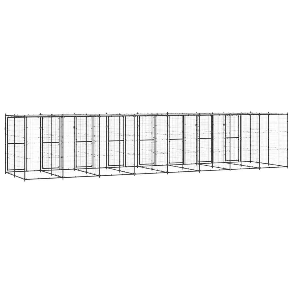Vanjski kavez za pse s krovom čelični 19,36 m²