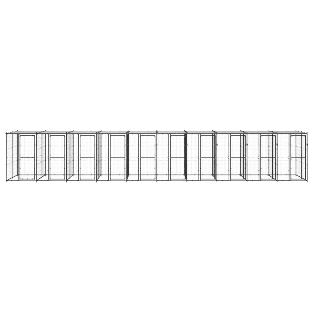 Vanjski kavez za pse s krovom čelični 24,2 m²