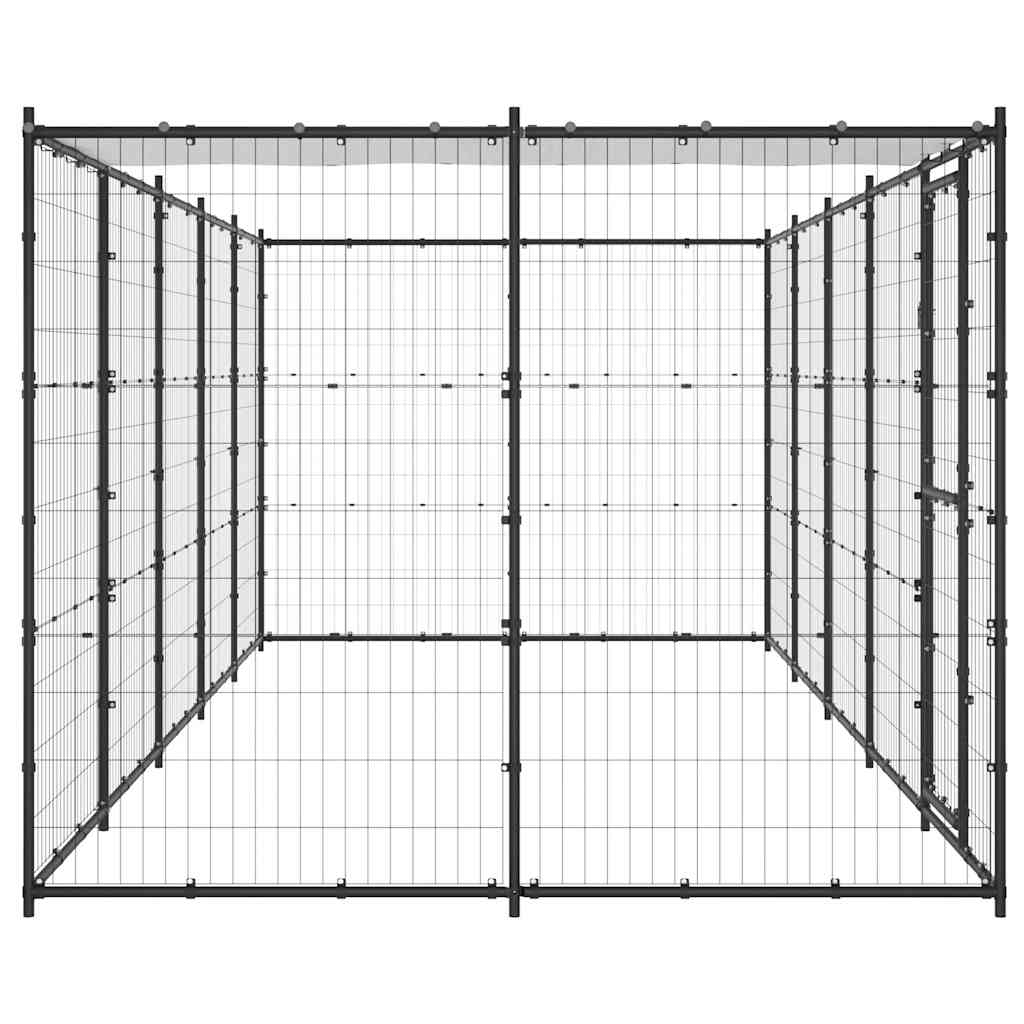 Vanjski kavez za pse s krovom čelični 12,1 m²