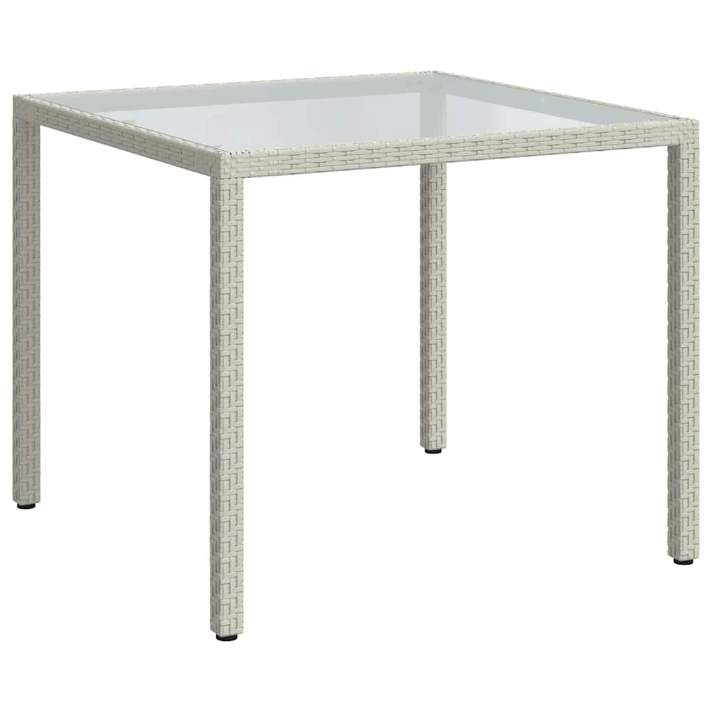 Vrtni stol 90x90x75 cm od kaljenog stakla i poliratana bijeli