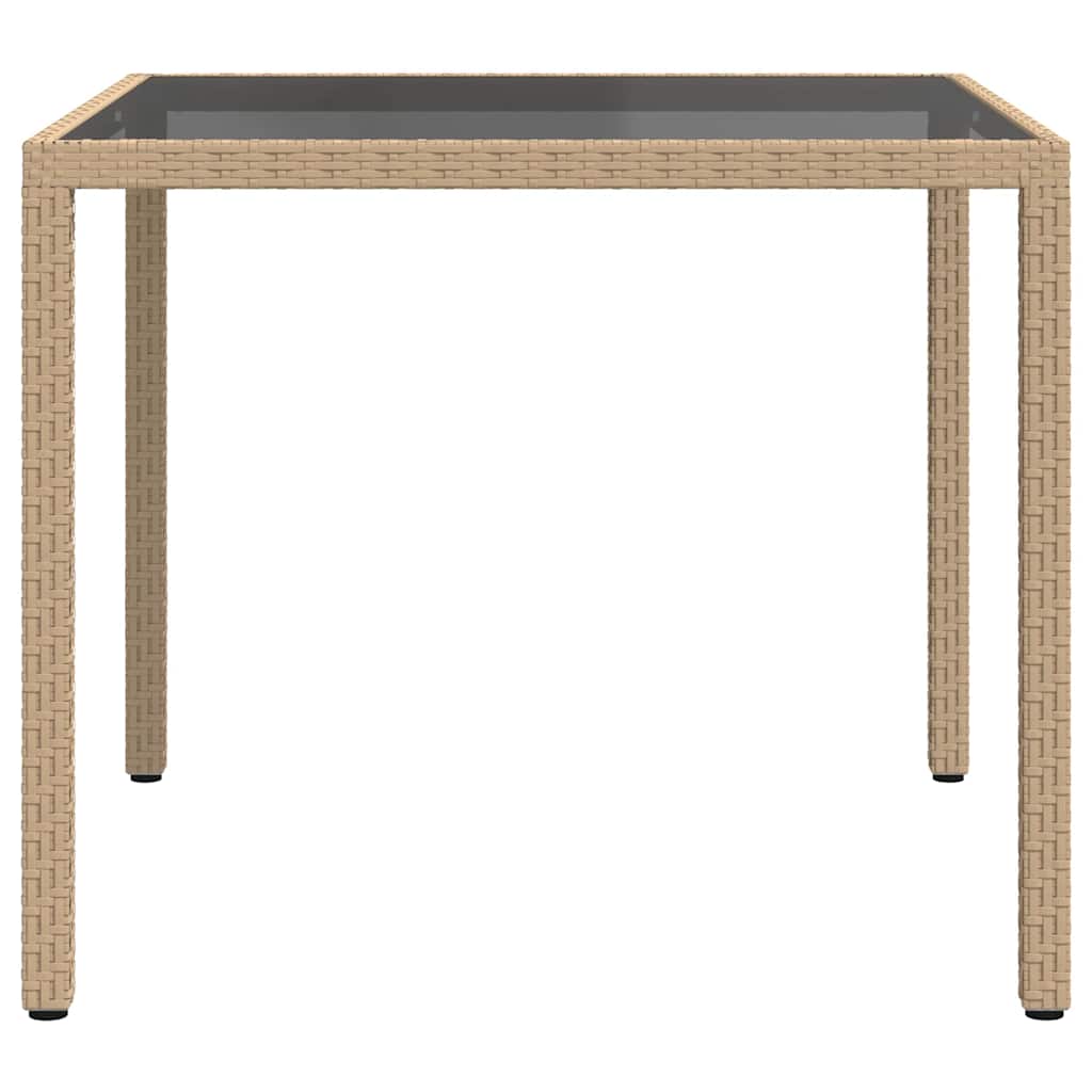 Vrtni stol 90 x 90 x 75 cm od kaljenog stakla i poliratana bež