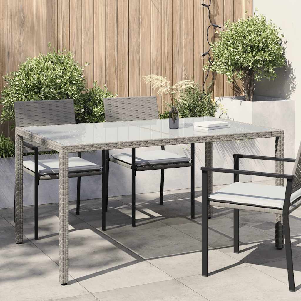 Vrtni stol 150x90x75 cm od kaljenog stakla i poliratana sivi