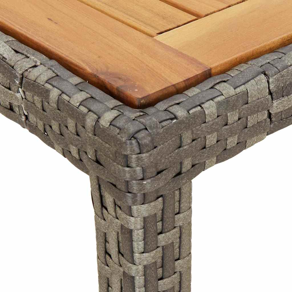 Vrtni stol od poliratana i bagremovog drva 190x90x75 cm sivi