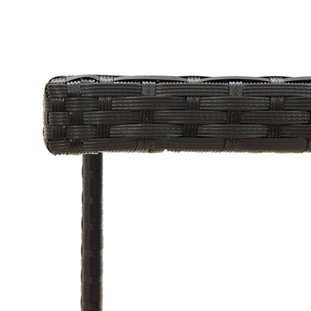 Vrtni stol crni 109 x 107 x 74 cm od poliratana i stakla