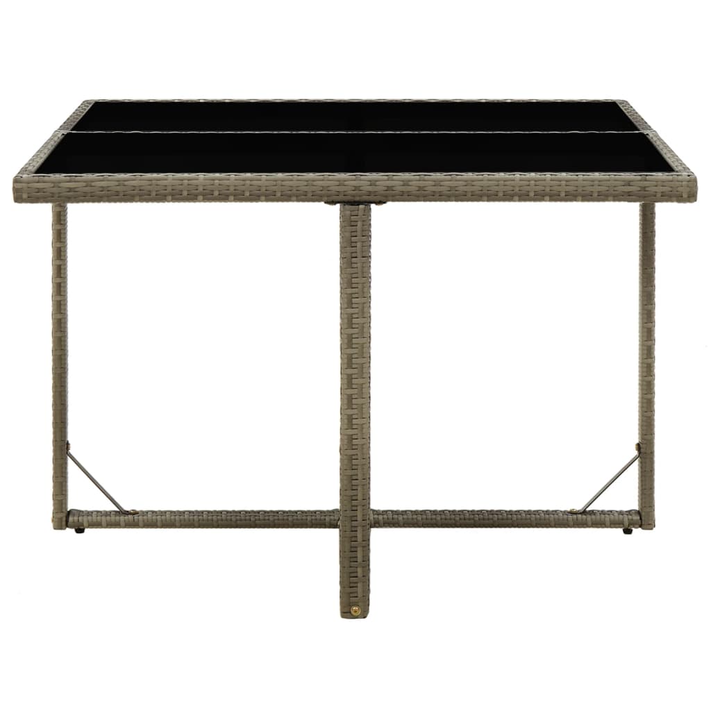 Vrtni stol sivi 109 x 107 x 74 cm od poliratana i stakla