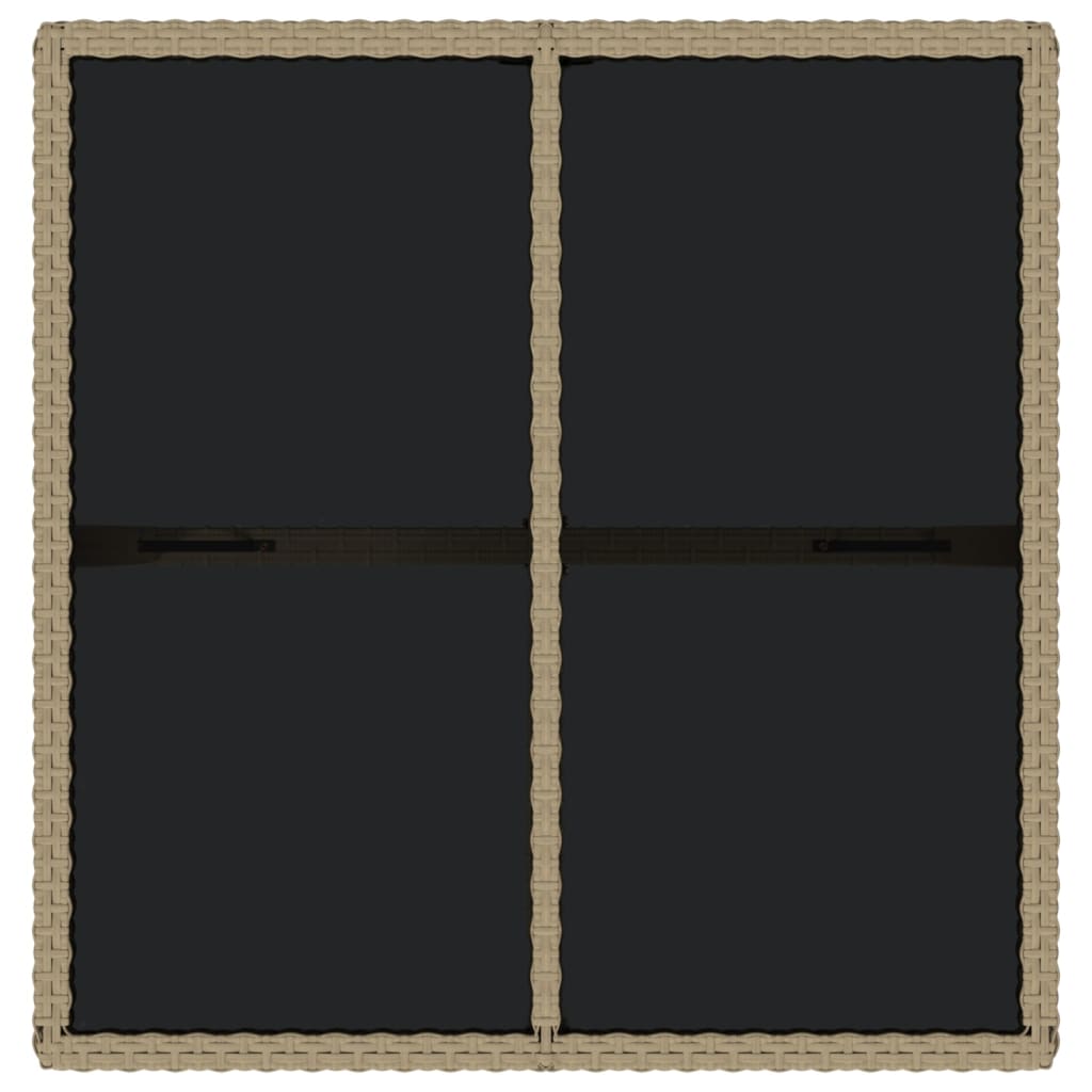 Vrtni stol bež 109 x 107 x 74 cm od poliratana i stakla