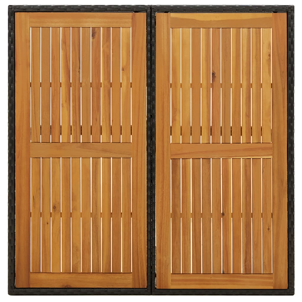 Vrtni stol crni 109 x 107 x 74 cm od poliratana i drva bagrema