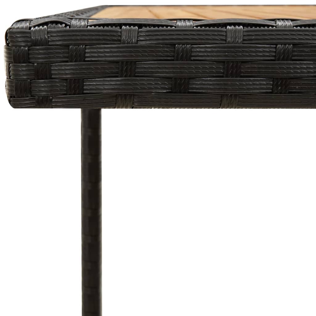 Vrtni stol crni 109 x 107 x 74 cm od poliratana i drva bagrema