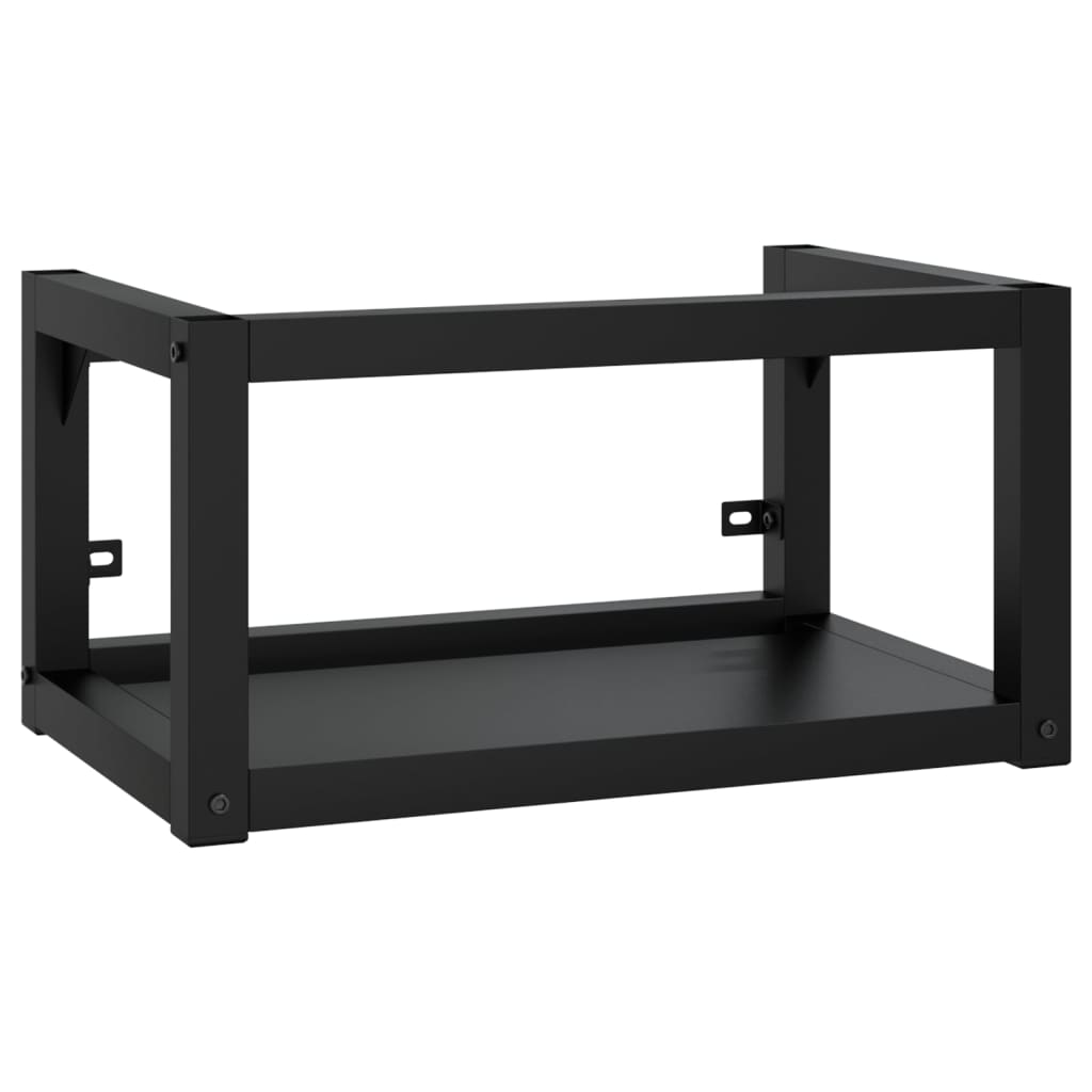Zidni okvir za kupaonski umivaonik crni 59x38x31 cm željezni
