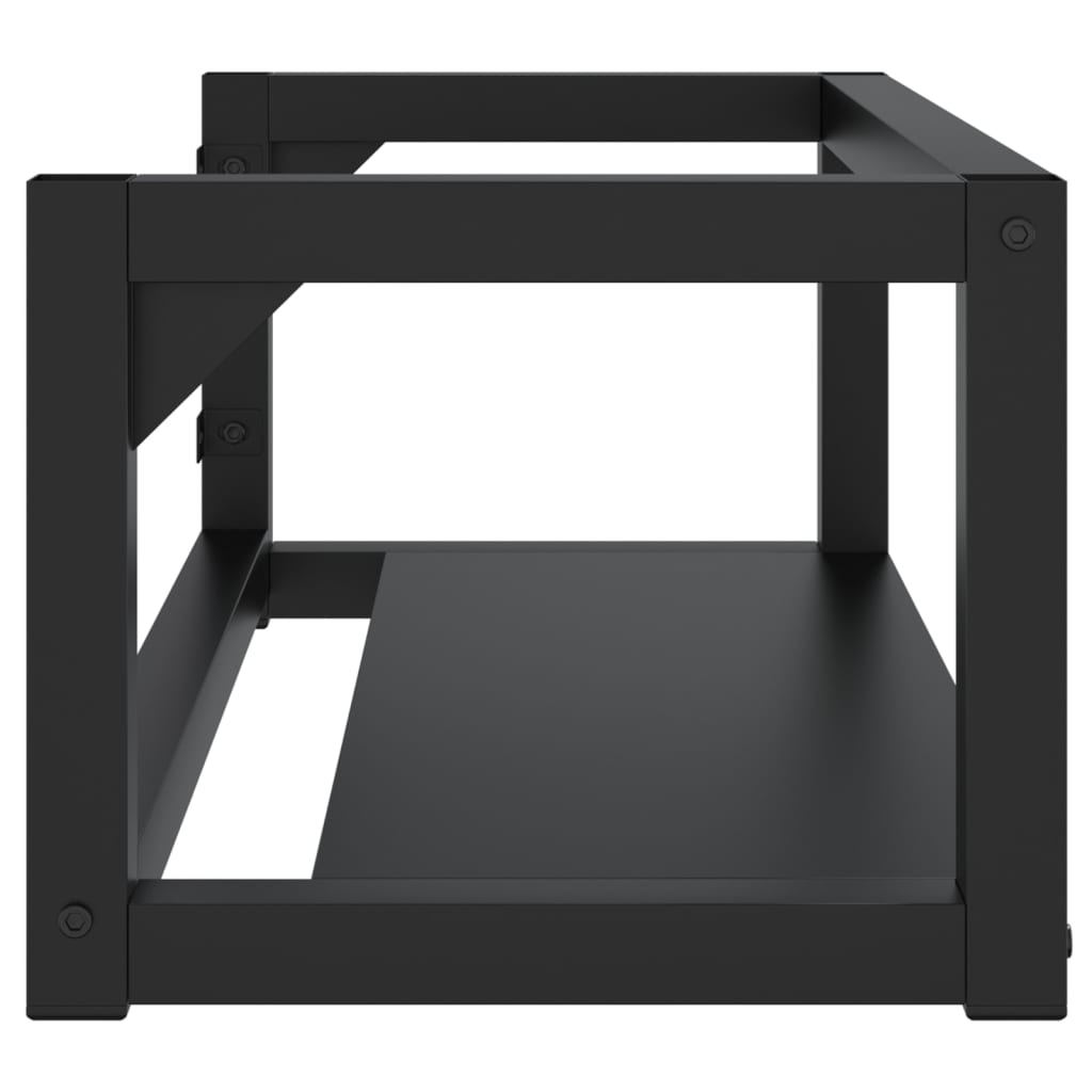 Zidni okvir za kupaonski umivaonik crni 79x38x31 cm željezni