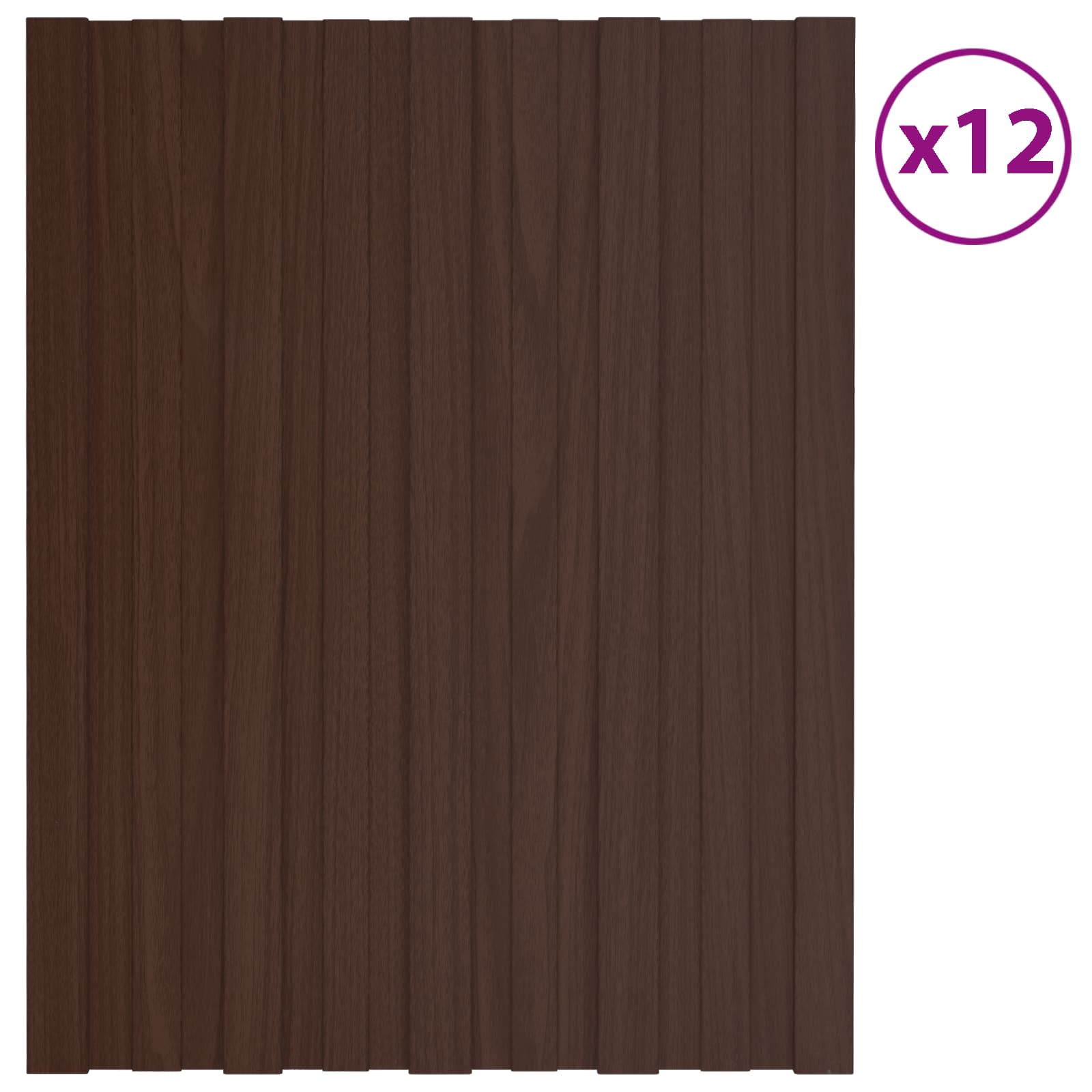 Krovni panel 12 pcs Smeđa 60 x 45 cm Pocinčani čelik