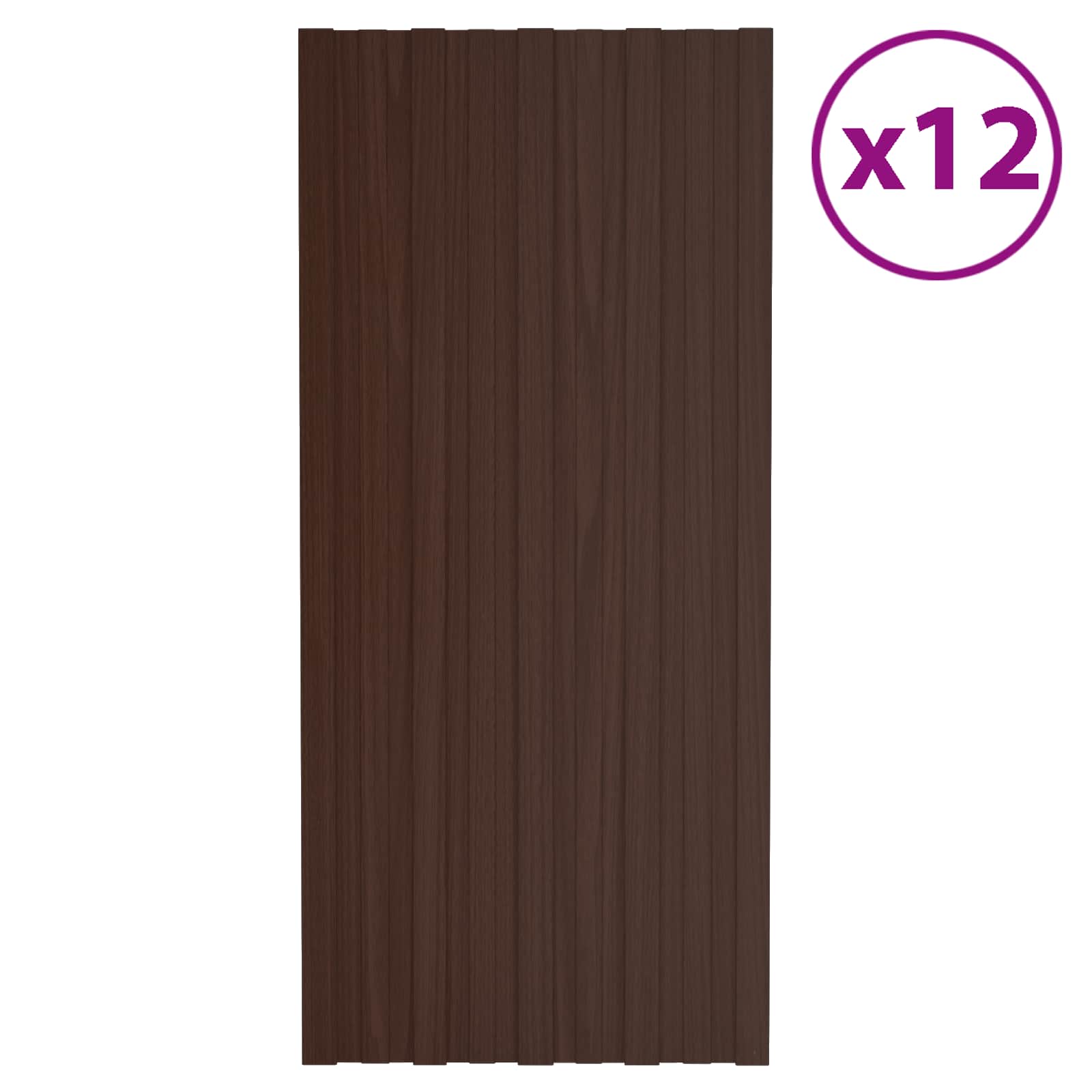 Krovni panel 12 pcs Smeđa 100 x 45 cm Pocinčani čelik