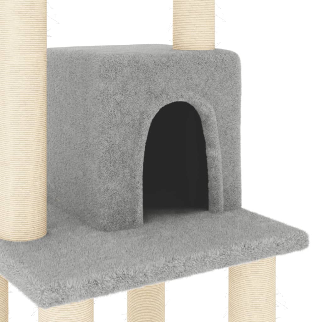 Penjalica za mačke sa stupovima za grebanje svjetlosiva 105 cm