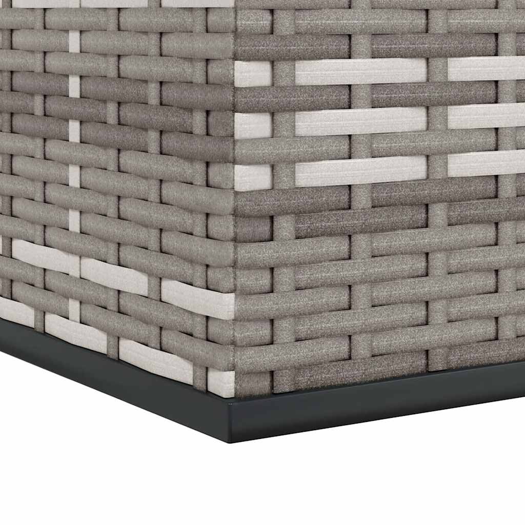 Kutija za vrtne jastuke od PE ratana 100 x 97,5 x 104 cm siva