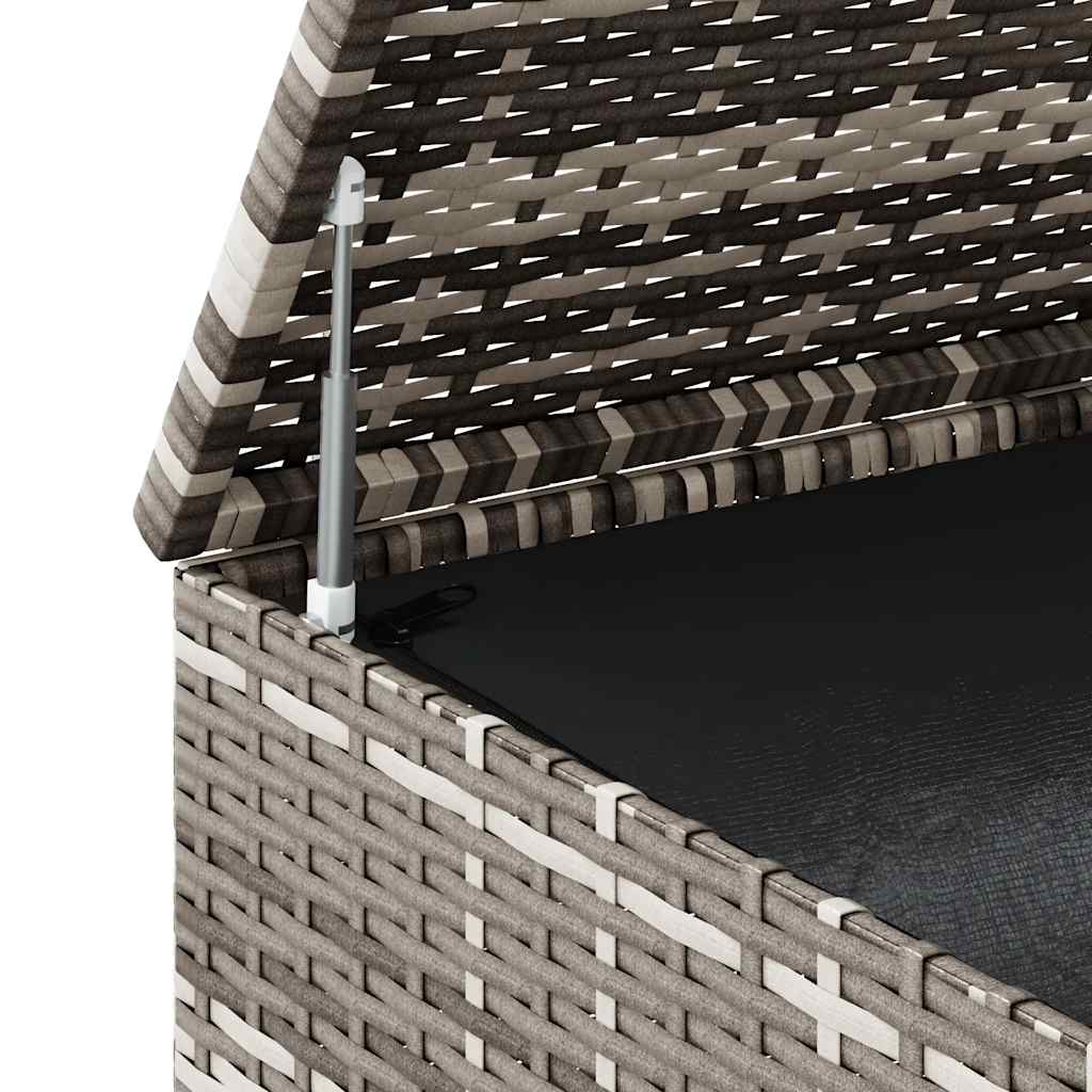 Kutija za vrtne jastuke od PE ratana 100 x 97,5 x 104 cm siva