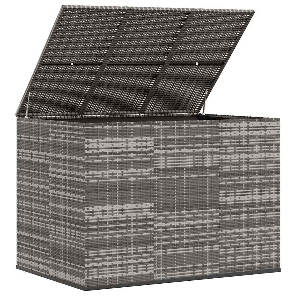 Kutija za vrtne jastuke od PE ratana 145 x 100 x 103 cm siva