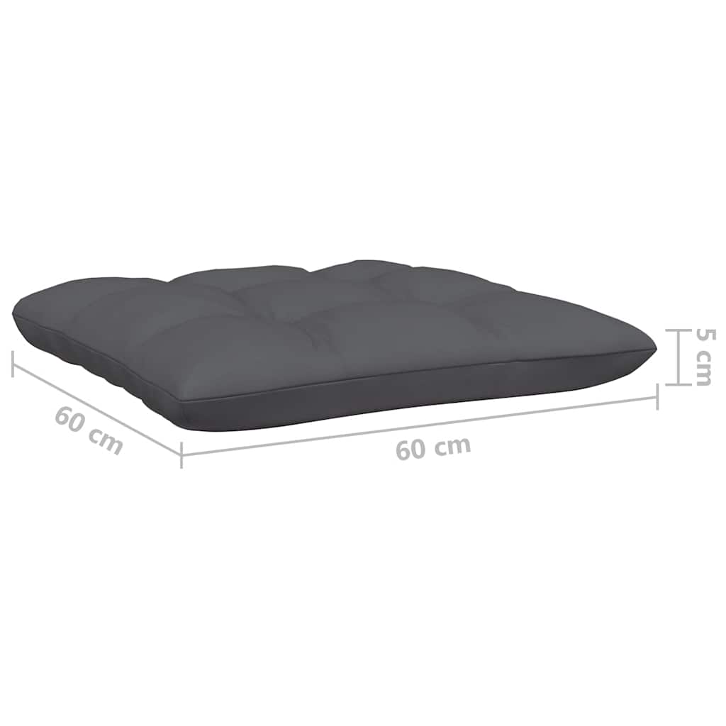 Srednja vrtna sofa s antracit jastucima masivna borovina siva