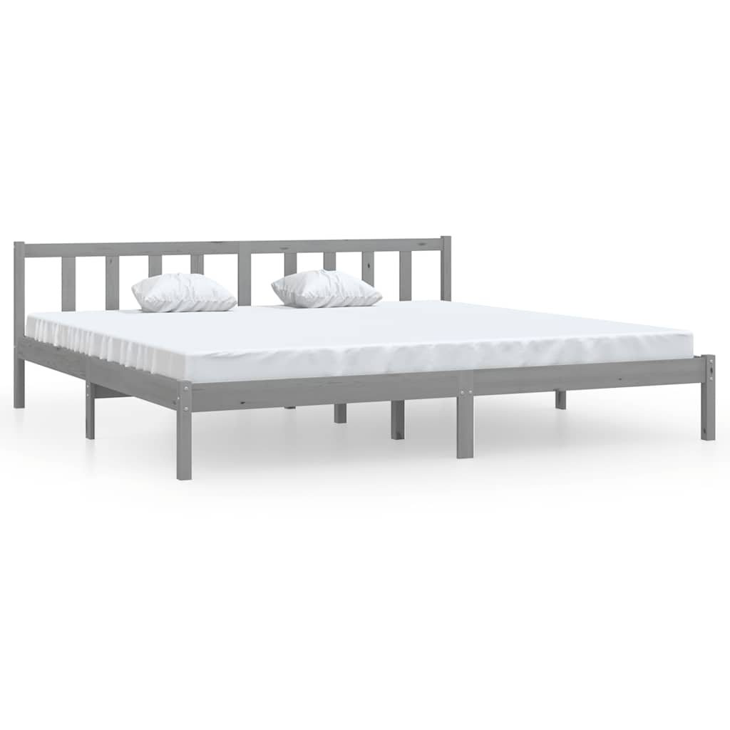Okvir za krevet od masivne borovine sivi 200 x 200 cm