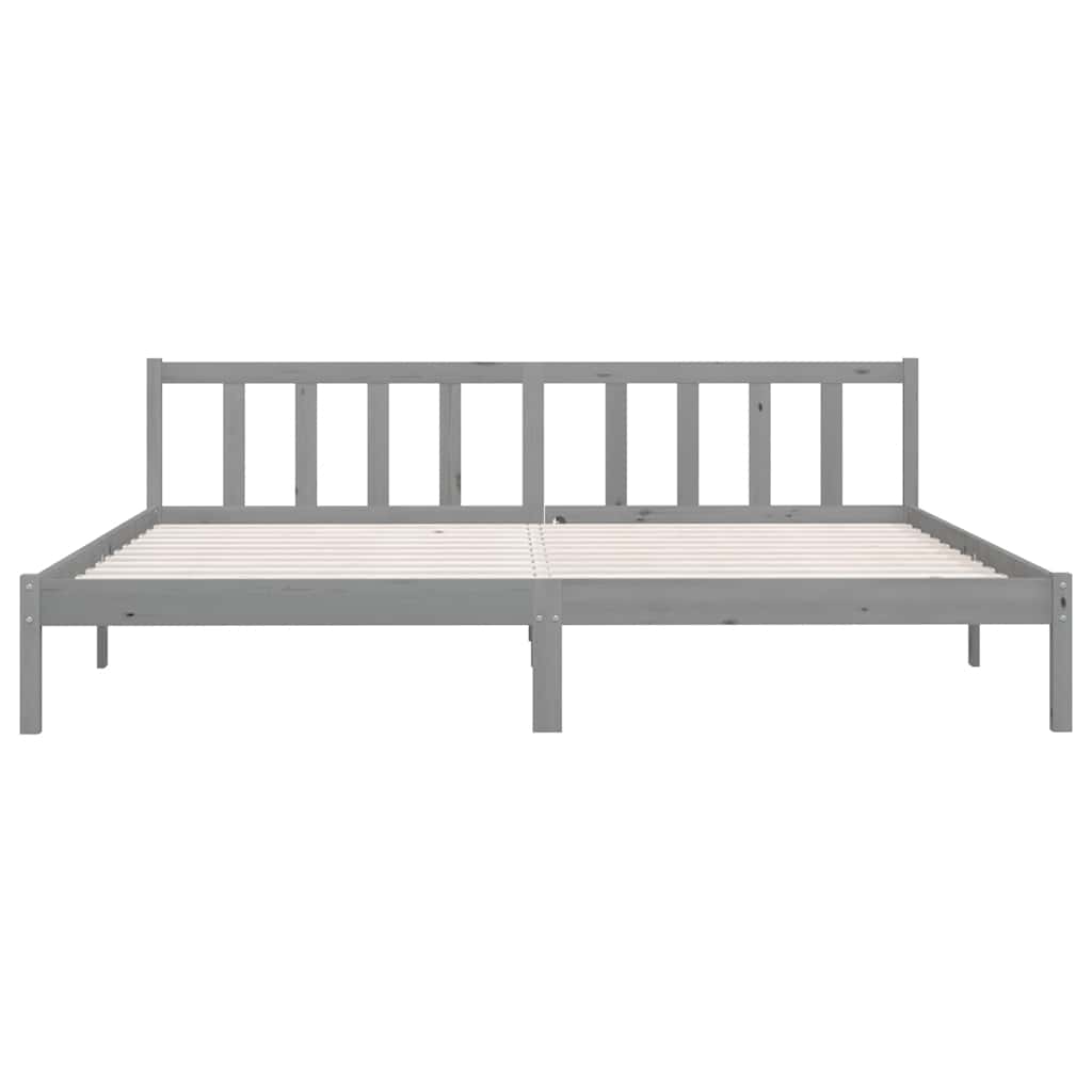 Okvir za krevet od masivne borovine sivi 200 x 200 cm