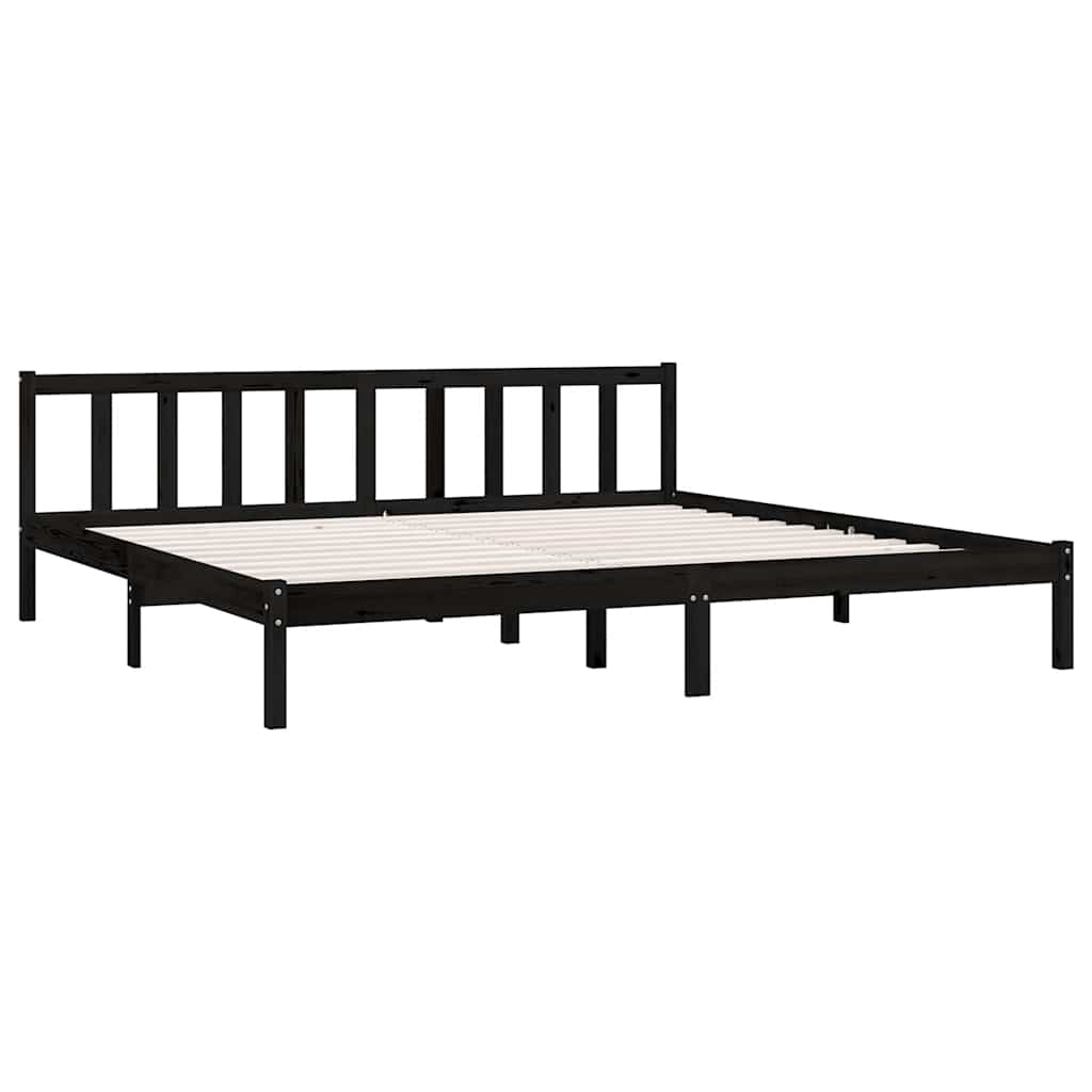 Okvir za krevet od masivne borovine crni 200 x 200 cm