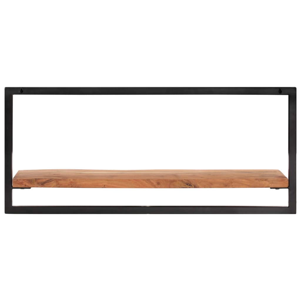 Zidne police 2 kom 80 x 25 x 35 cm masivni bagrem i čelik