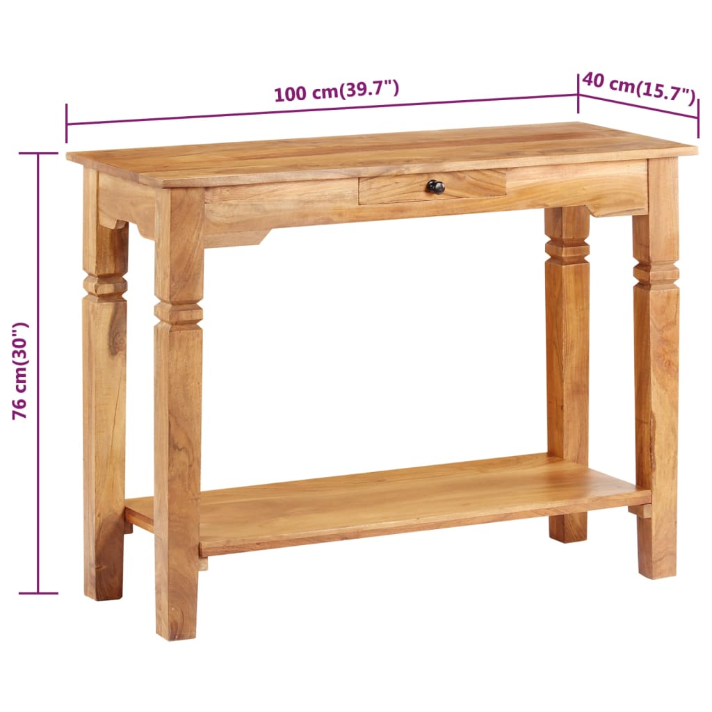 Konzolni stol 100 x 40 x 76 cm od masivnog bagremovog drva
