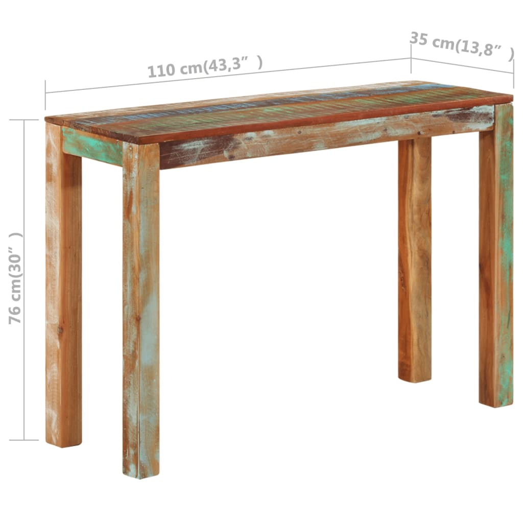 Konzolni stol 110 x 35 x 76 cm od masivnog obnovljenog drva