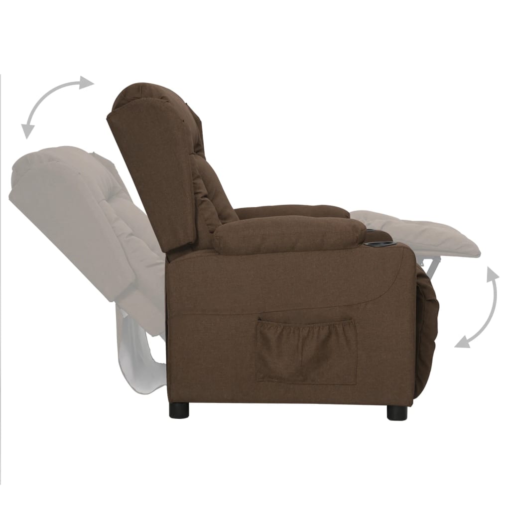 Naslonjač od tkanine smeđi