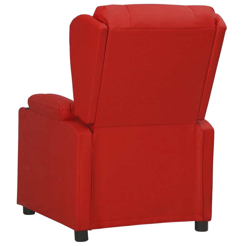 Naslonjač od umjetne kože crvena boja vina
