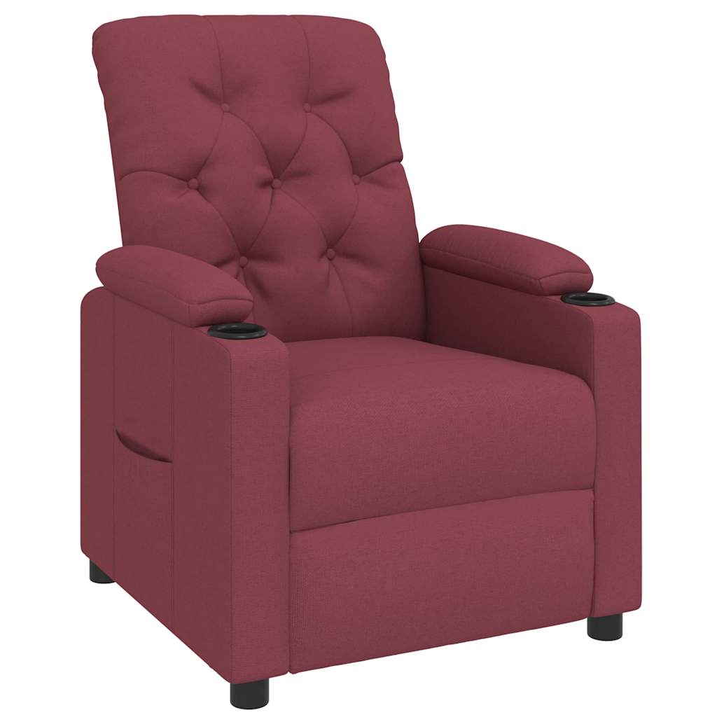 Naslonjač od tkanine crvena boja vina
