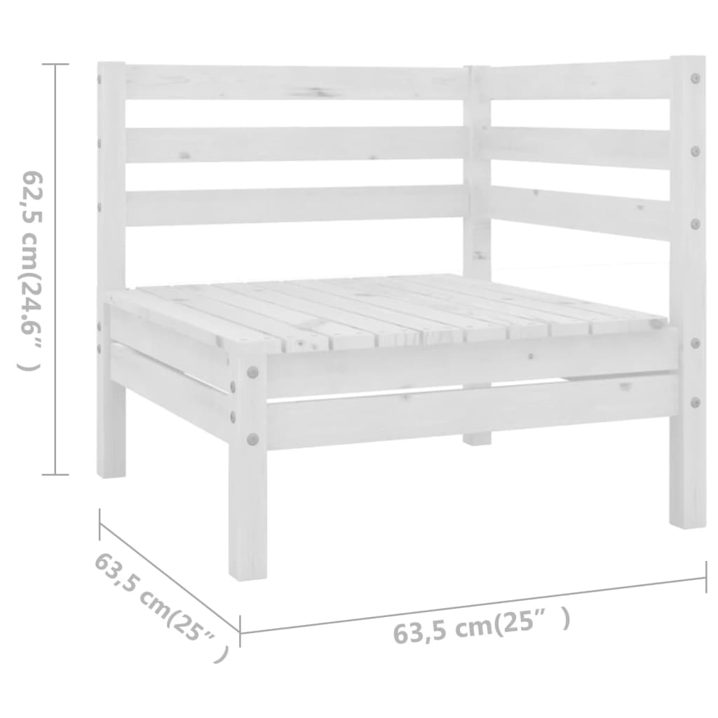 6-dijelna vrtna garnitura od masivne borovine bijela