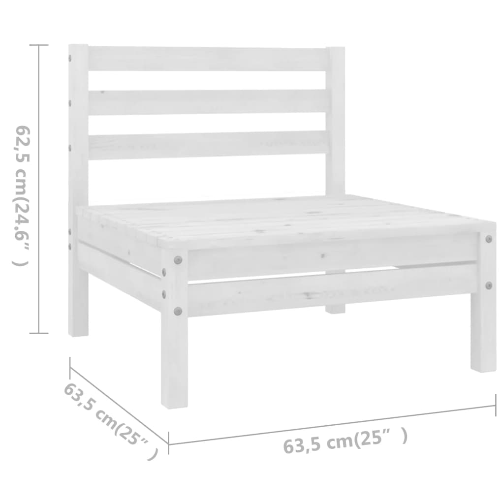 7-dijelna vrtna garnitura od masivne borovine bijela
